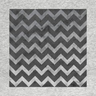 Gray white vintage chevron pattern lines retro distressed T-Shirt